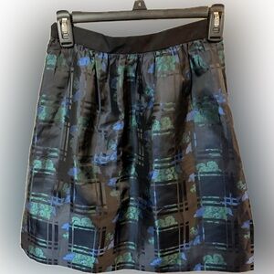 J. Crew black, blue, and green pleated Skirt